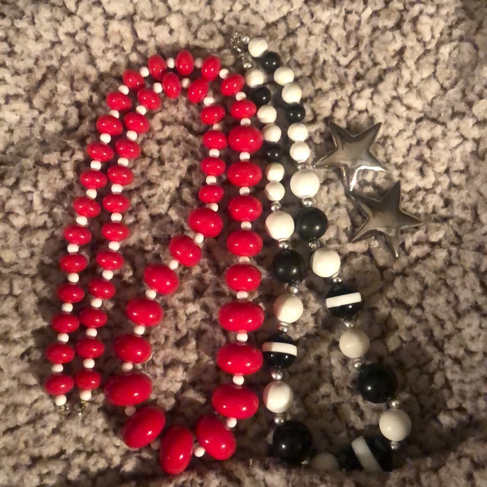 60s style necklaces & earrings